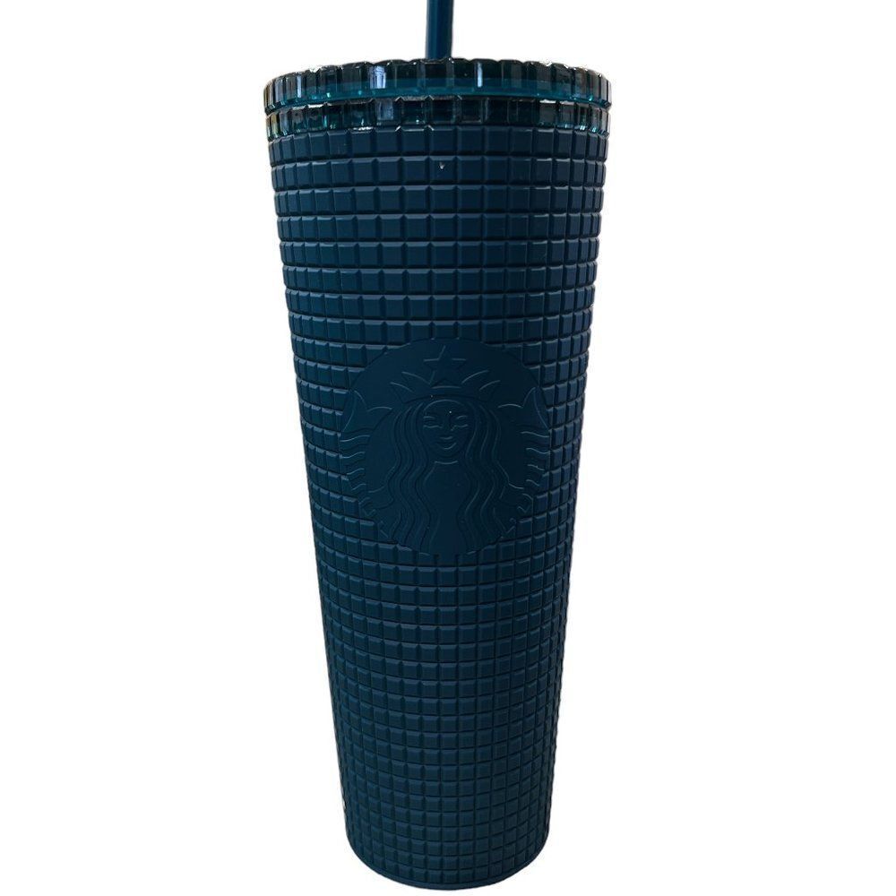 2023 Starbucks 24-Ounce Navy Blue Matte Grid Tumbler Cup
